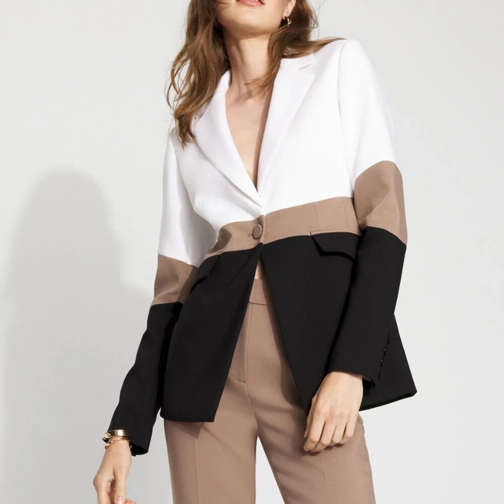 nwt $215 TAGS WHITE HOUSE BLACK MARKET colorblock blazer 12